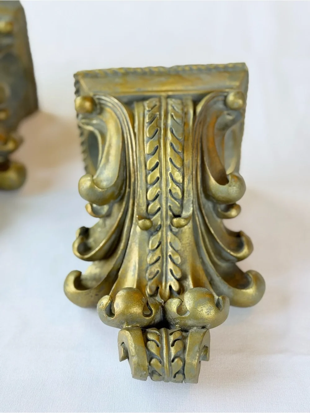 Ornate Gold Decorative Wall Corbel Pair - Home Accent